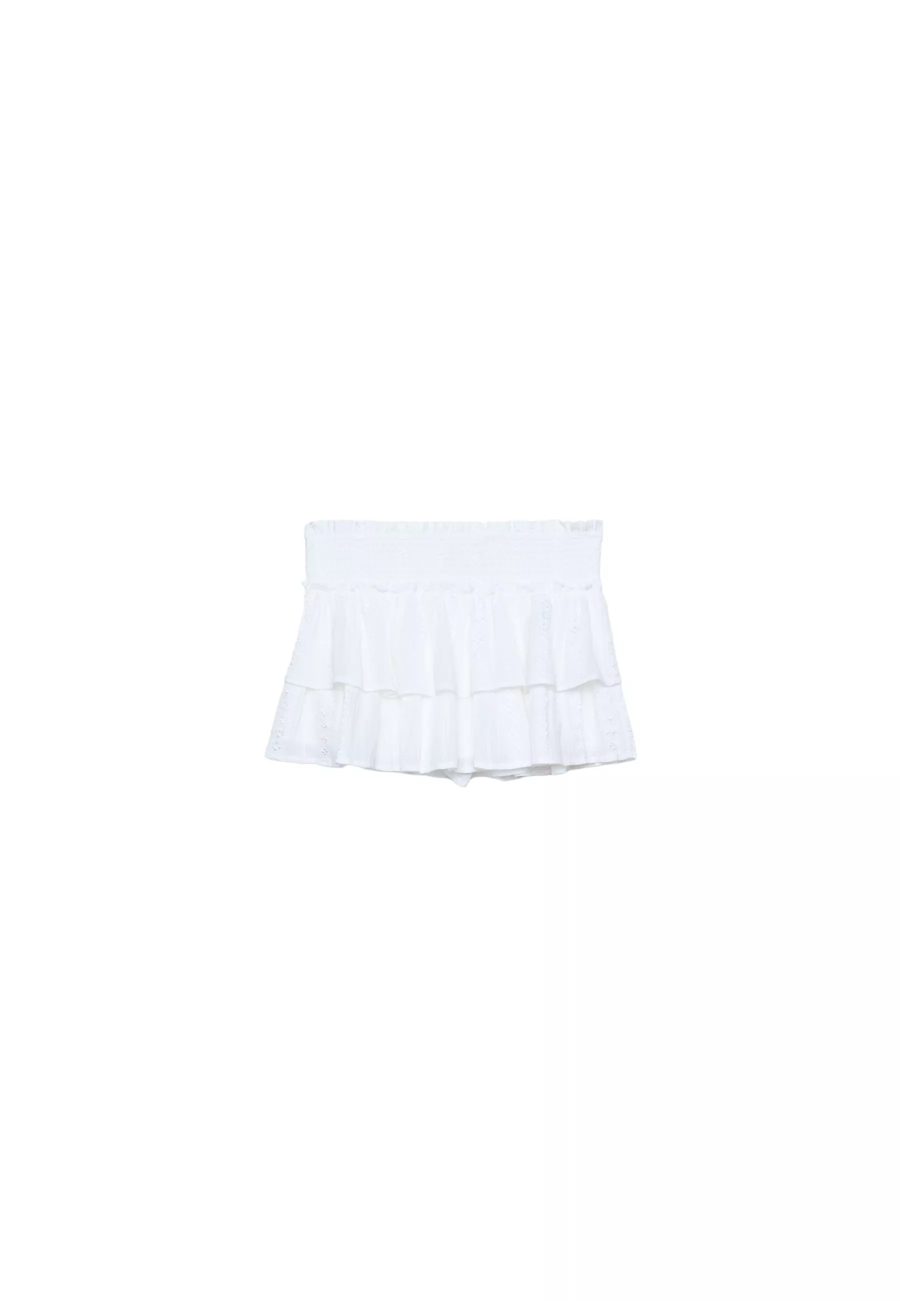 Flowing skort with ruffles - Women's Skirts | Stradivarius United Kingdom | Stradivarius (UK)