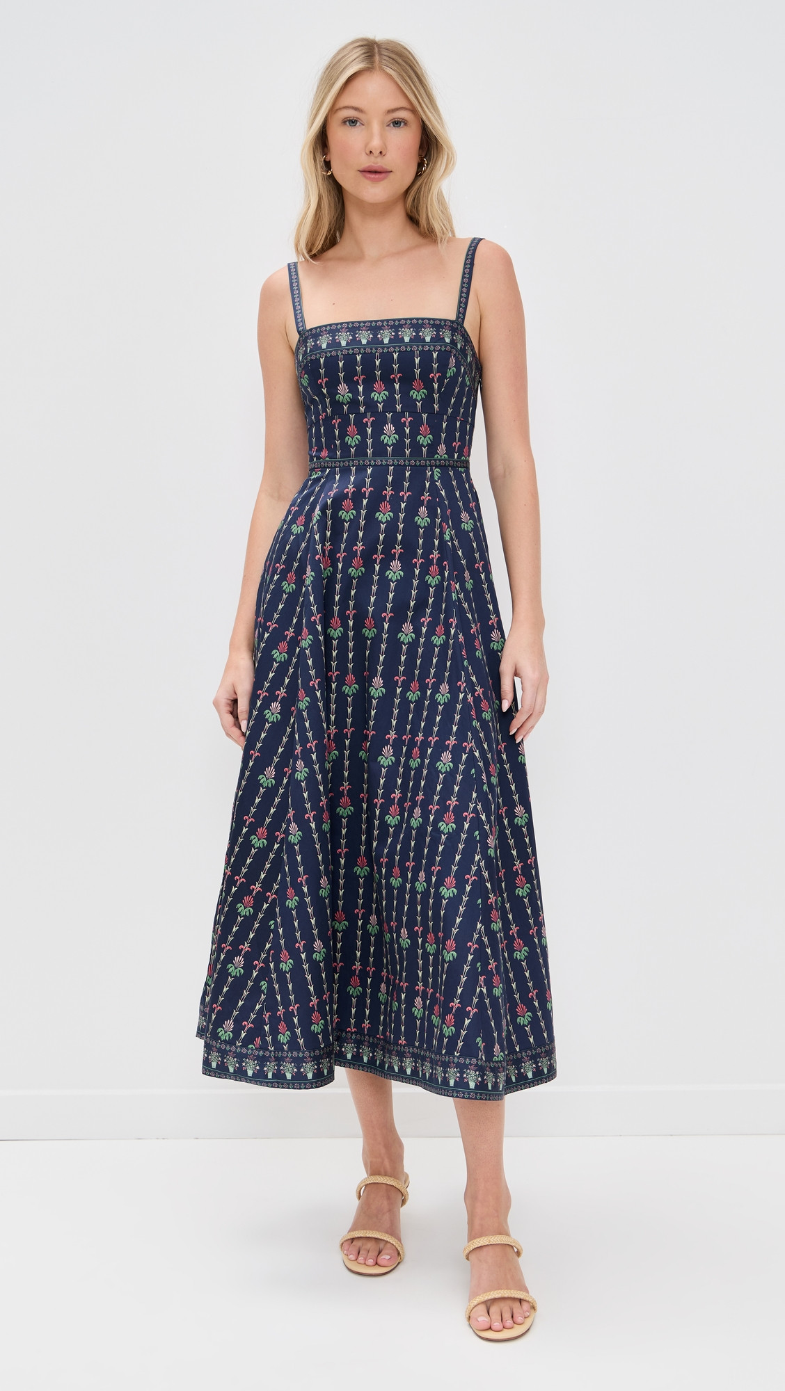 Hill House Home The Margot Dress Trailing Fern/Navy Multi XL | Shopbop