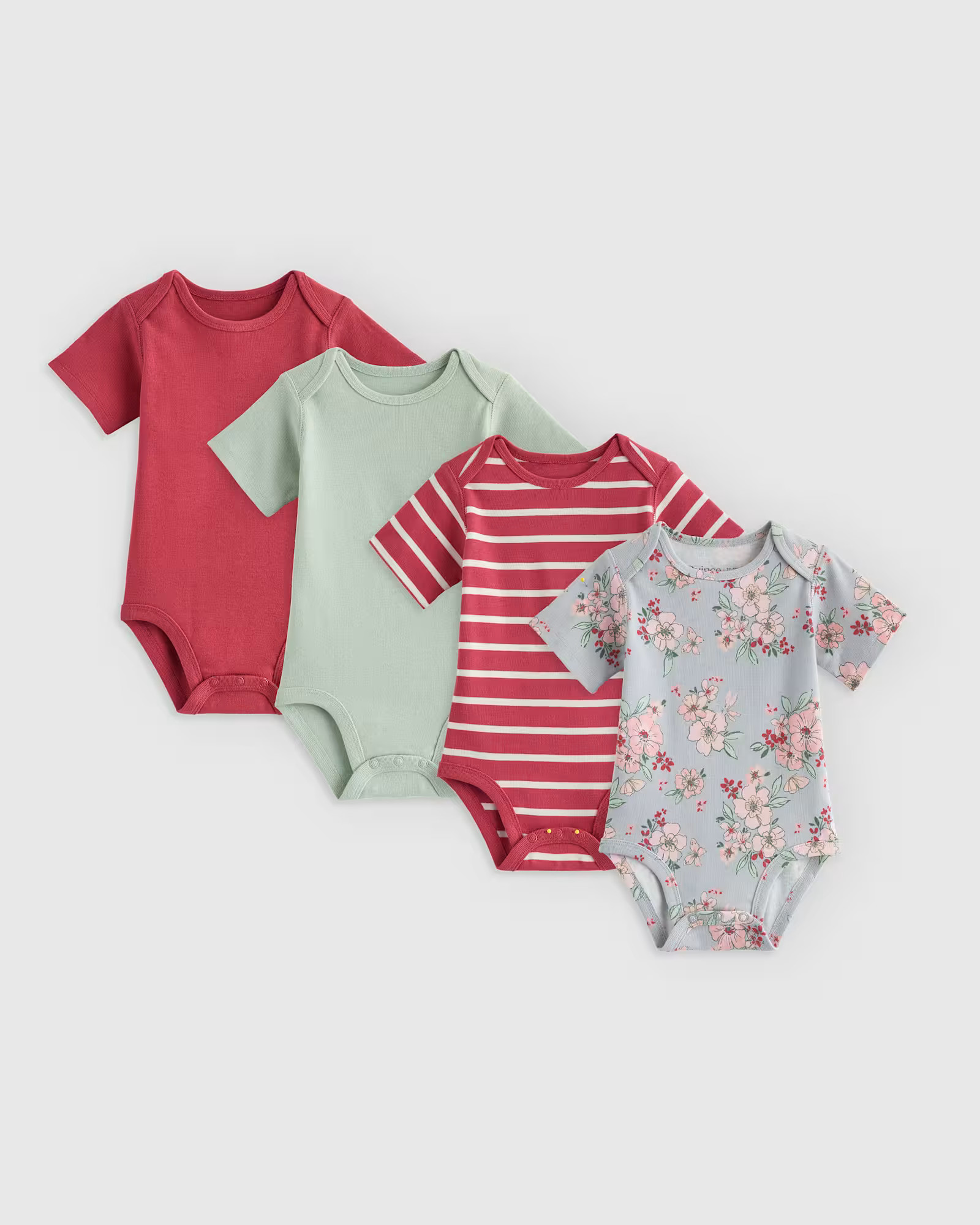 100% Organic Cotton Short Sleeve Bodysuit 4-Pack - Baby Girl | Quince