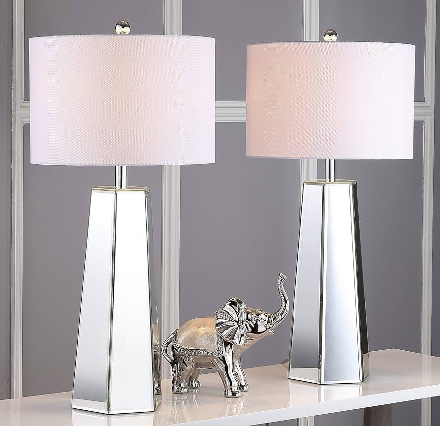 SAFAVIEH Lighting Collection Janice Modern Art Deco Mirror Chrome 32-inch Bedroom Living Room Hom... | Amazon (US)