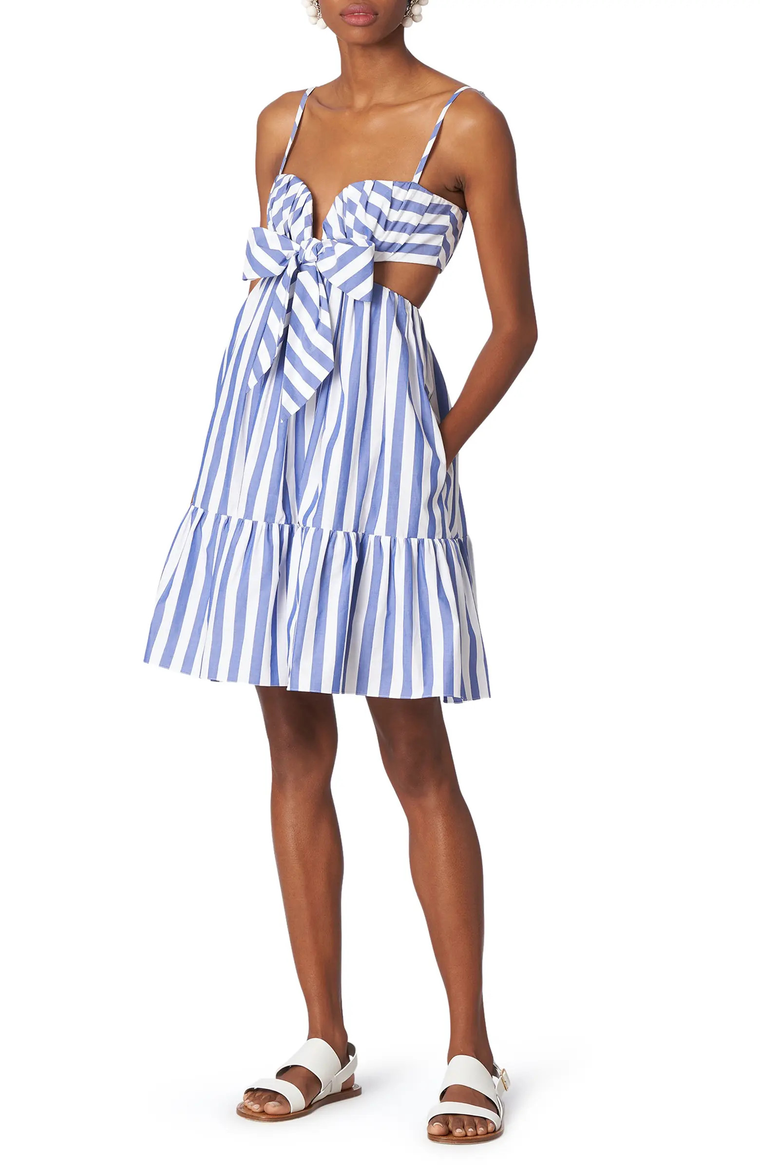 Stripe Bow Front Minidress | Nordstrom