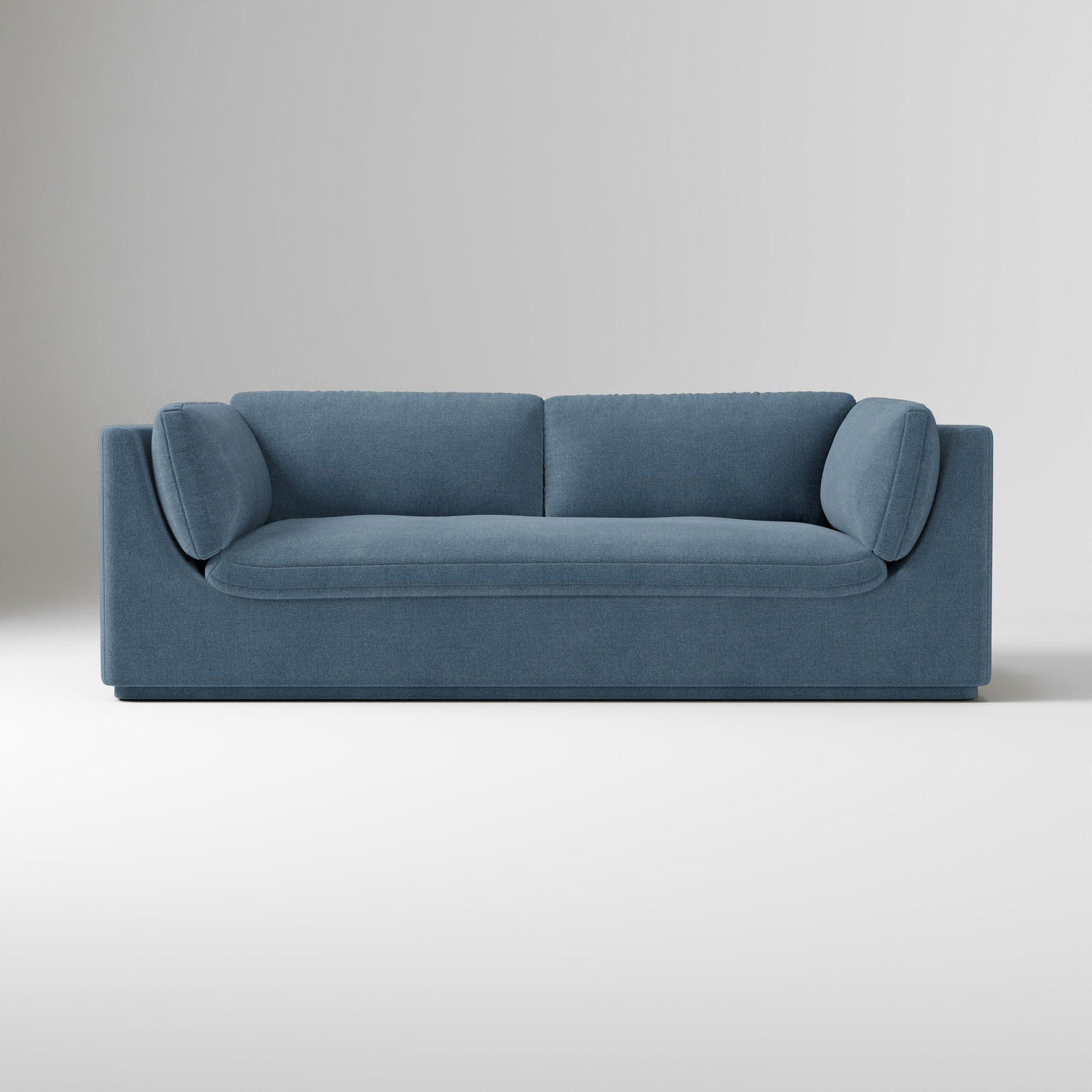 Loring 86in Sofa Bench, Performance Modern Chenille Tide | West Elm (US)