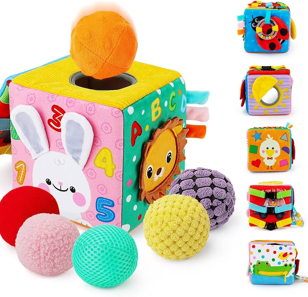 beetoy Sensory Busy Cube for Baby, Montessori Infant Toys with Textured Sensory Balls, Early Lear... | Amazon (US)