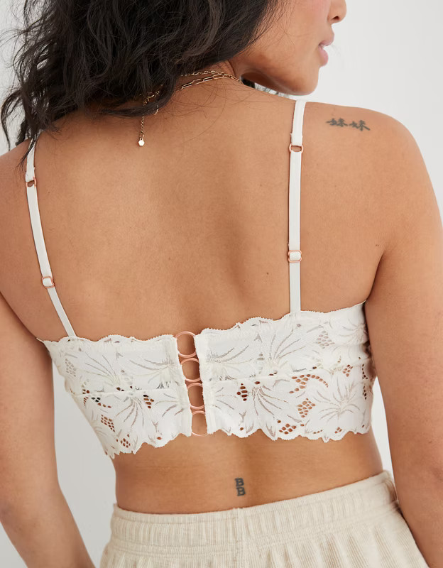 Aerie Beach Daze Lace Ribbed Bra Top | Aerie
