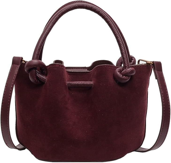 Brown Suede Crossbody Purse for Women, Lightweight Shoulder Bag with Stylish Strap | Amazon (US)
