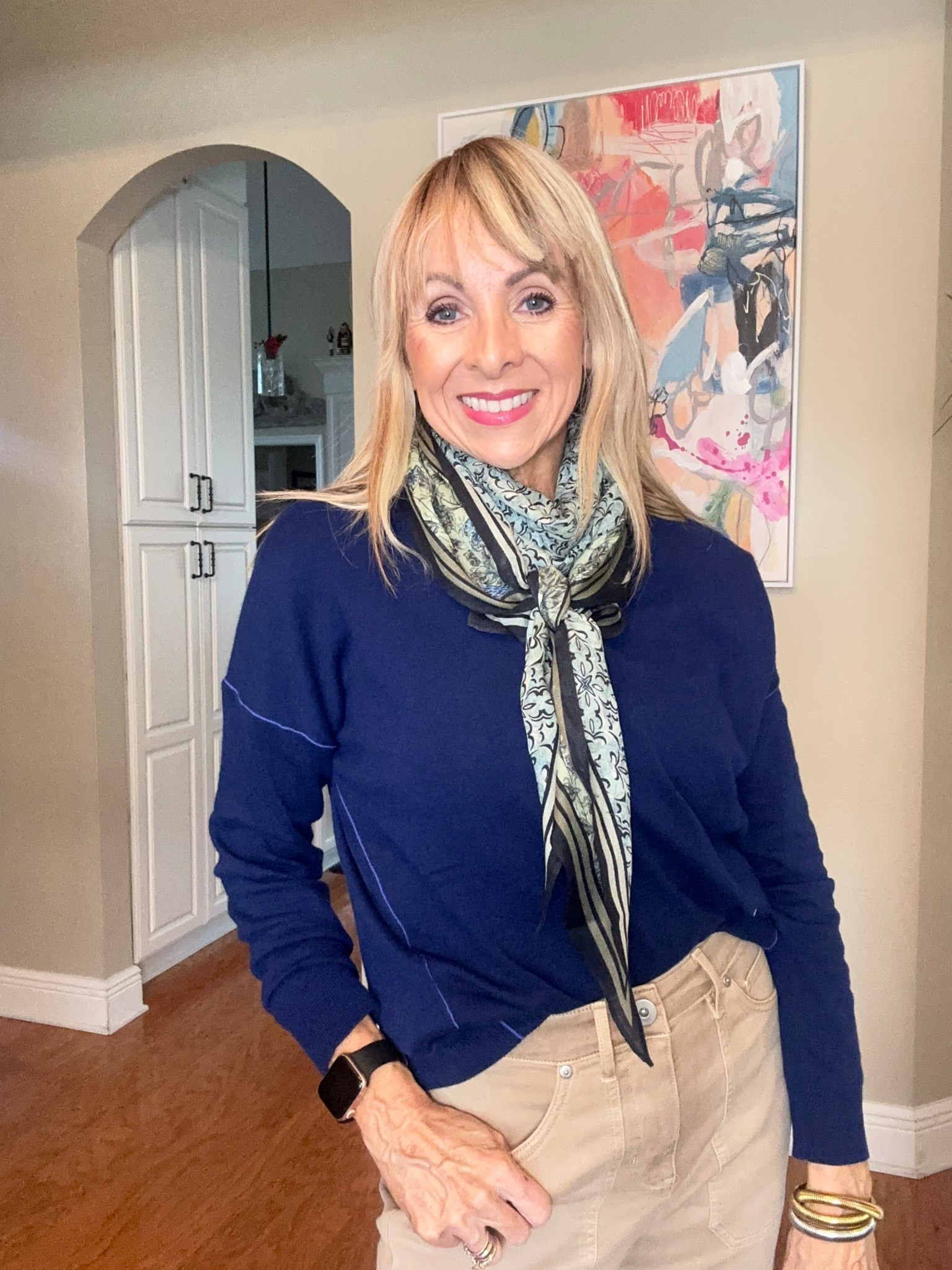 The prettiest blue sweater and reversible scarf 

#LTKFindsUnder100 #LTKSeasonal #LTKOver40