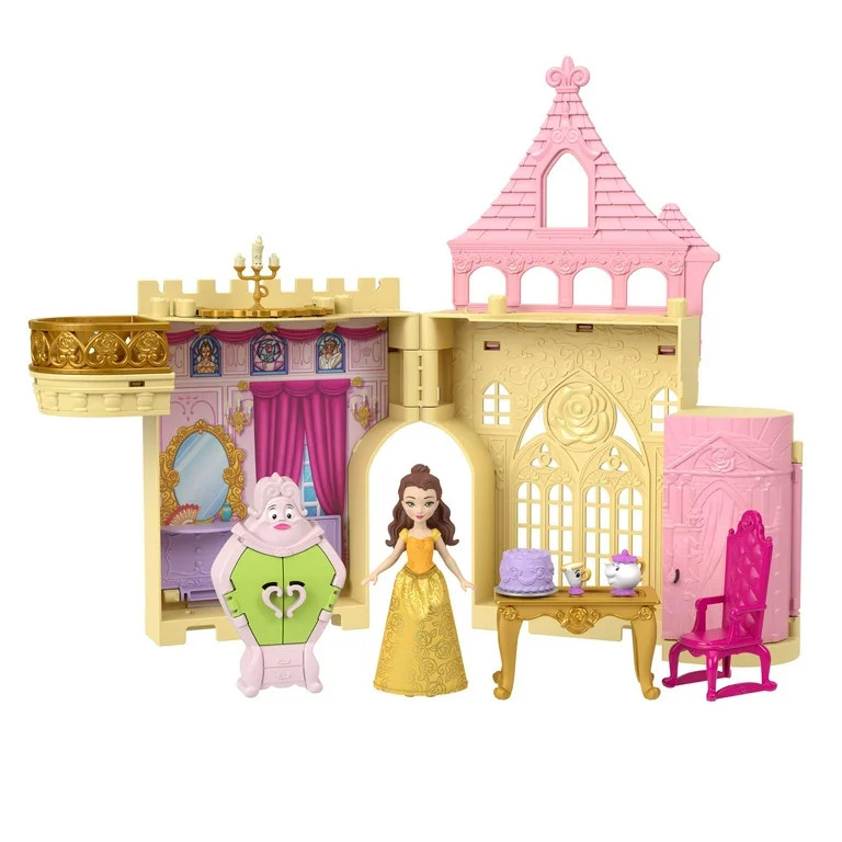 Disney Princess Storytime Stackers Playset, Belle's Castle Dollhouse with Small Doll & 9 Pieces | Walmart (US)