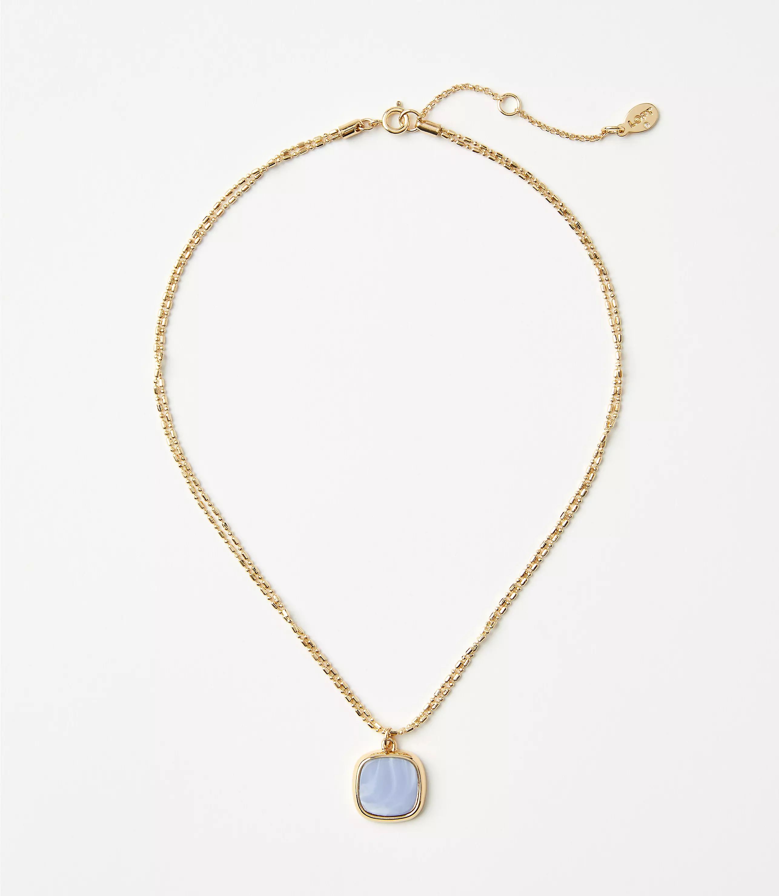 Double Chain Pendant Necklace | LOFT