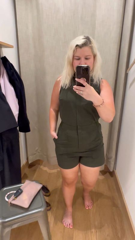 Kind of obsessed with this utility Romper from Athleta. Definitely need to size up to an eight (wearing a six) but I like this and it comes in a bunch of colors. 

#LTKStyleTip #LTKFindsUnder100 #LTKVideo