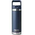 YETI Rambler 18 oz Bottle, Vacuum Insulated, Stainless Steel with Straw Cap, Navy | Amazon (US)