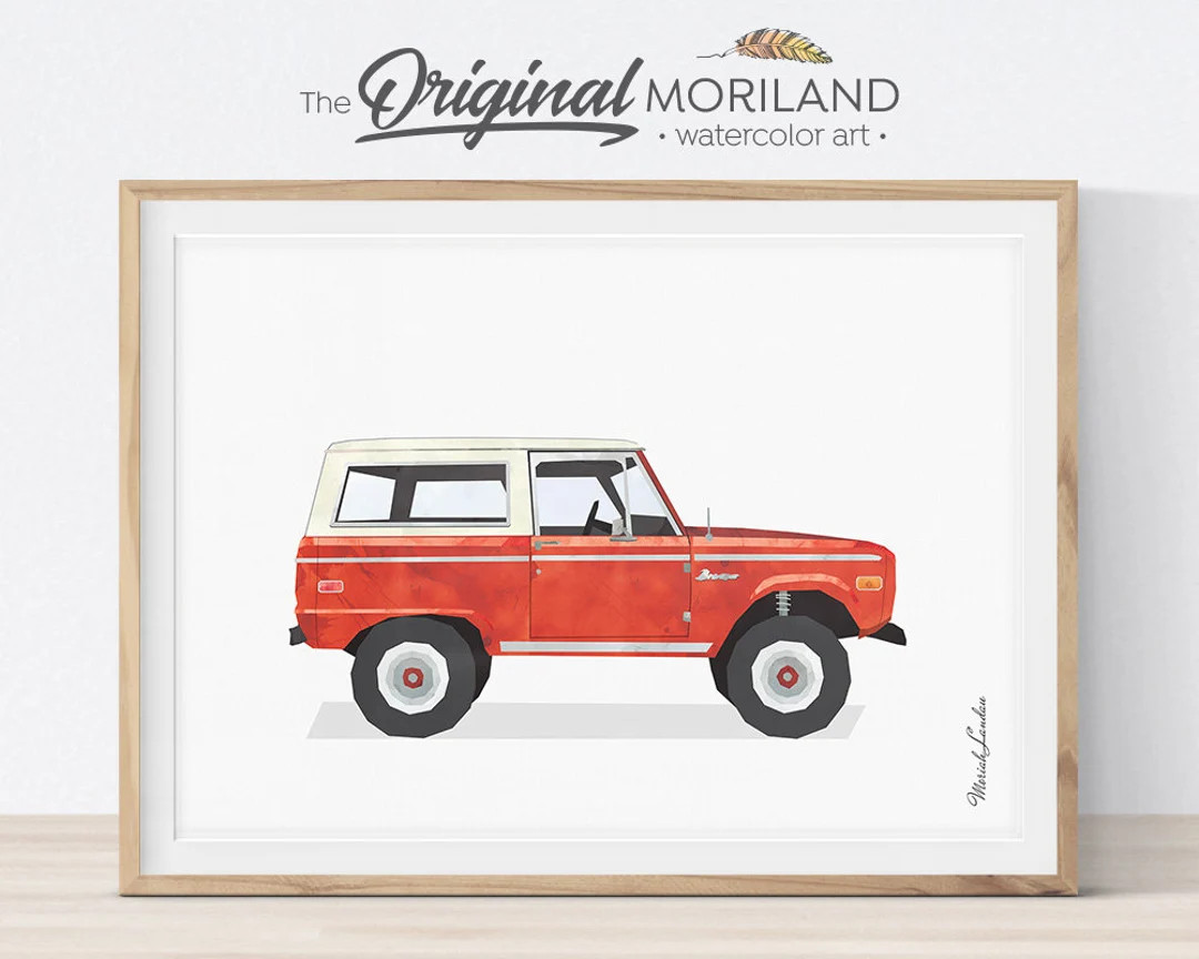 SUV Print, Red SUV Wall Art, Transportation Wall Art, Vintage Car, Girl Room Decor, Toddler Room ... | Etsy (US)
