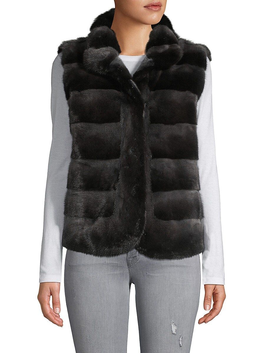 WOLFIE FURS Women's Made For Generation Quilted Mink Fur Vest - Grey - Size S | Saks Fifth Avenue OFF 5TH