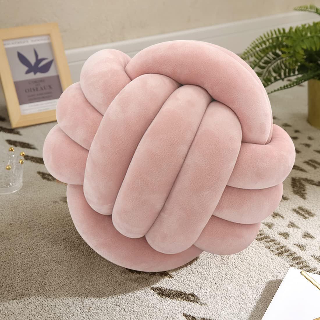 Knot Pillow Ball-Shaped Decorative Throw Pillows Cute Couch Cushion Plush Sphere Pillow Knotted P... | Amazon (US)