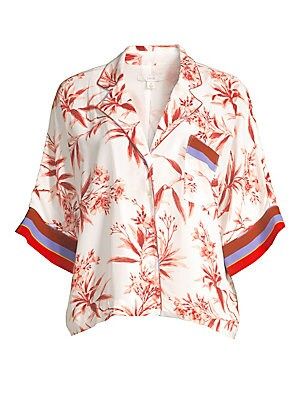 Bayley Floral & Stripe Cropped Camper Shirt | Saks Fifth Avenue