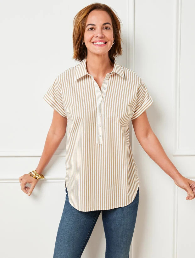 Button Detail Popover - Pencil Stripe | Talbots