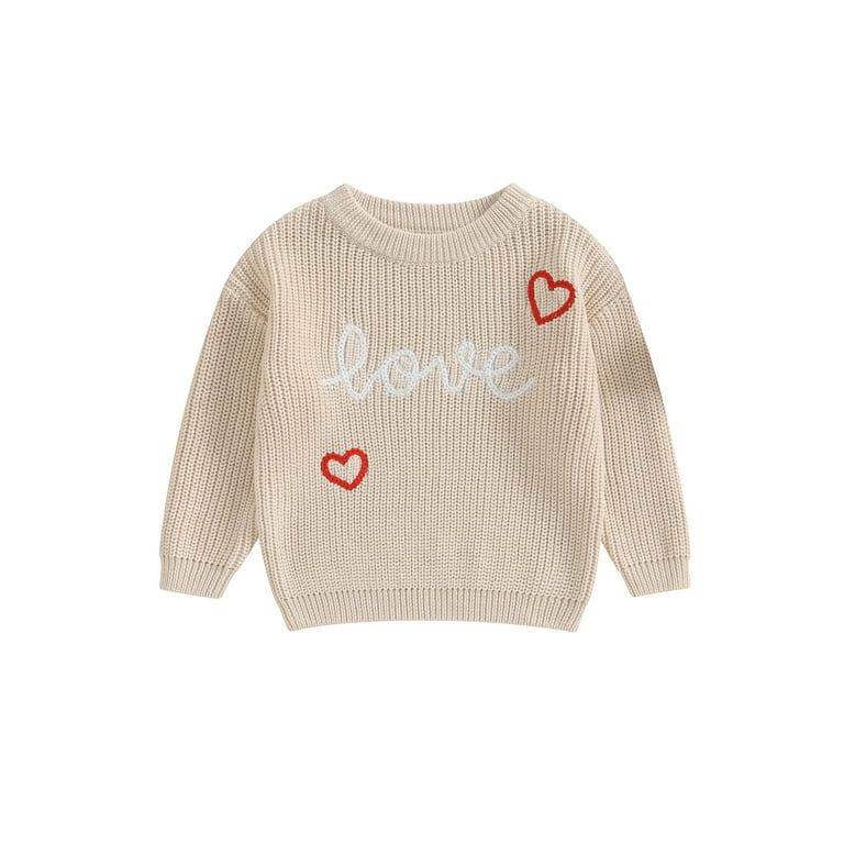 Kayotuas Baby Valentine's Day Sweater, Letter Heart Long Sleeve Knitwear | Walmart (US)