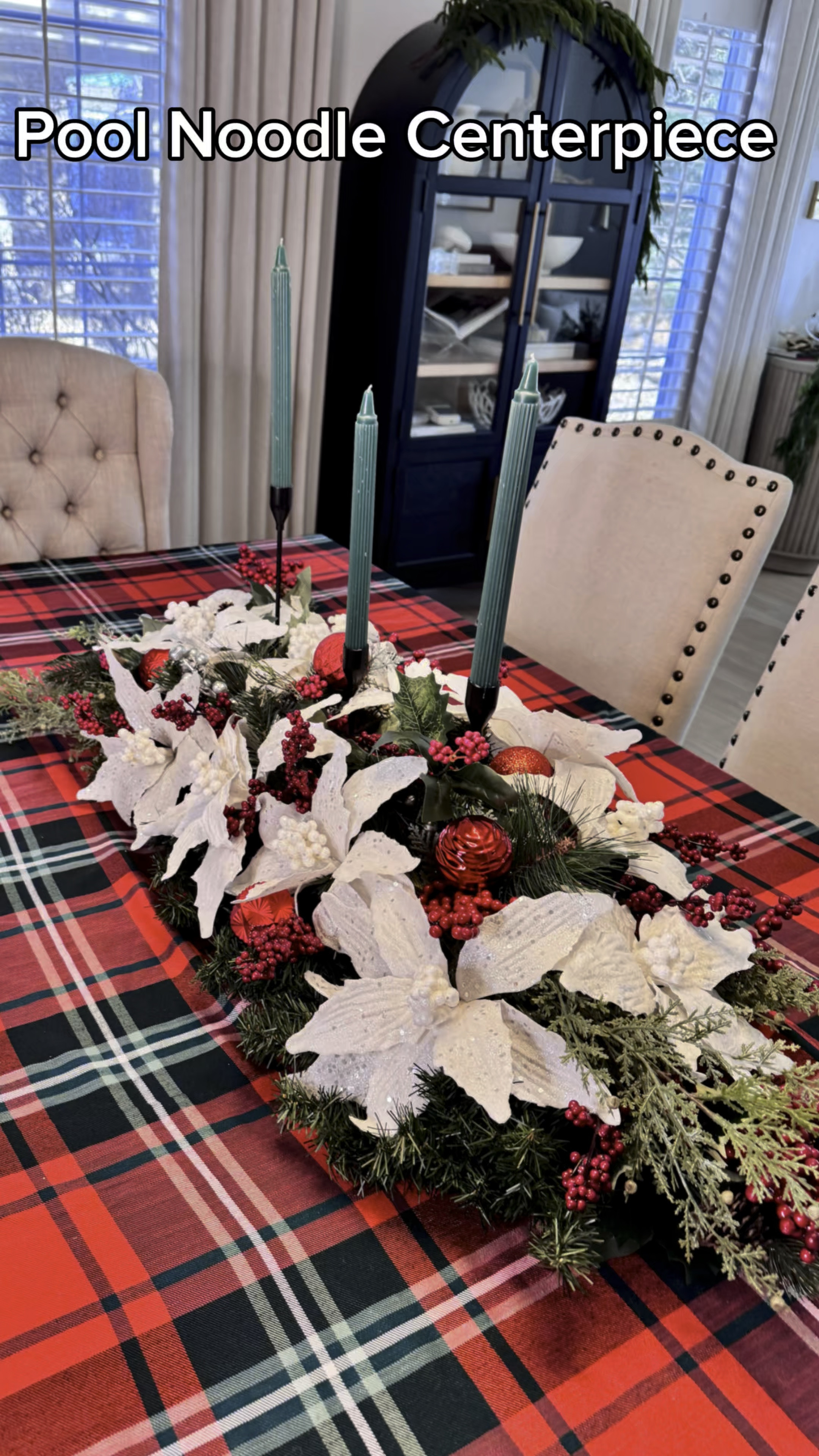 Pool Noodle Centerpiece!! Doing a little last minute Christmas Holiday floral centerpiece for when I host family and friends on Christmas day! This took hardly any time and was so easy to make! This easy diy just requires 2 pool noodles, bungee cords or large plastic  zip ties and a bunch of your favorite floral picks and stems! Add your fave candlestick holders and candles and that’s it! 

Christmas diy. Holiday decorating.  Floral centerpiece.


#LTKSeasonal #LTKHome #LTKHoliday