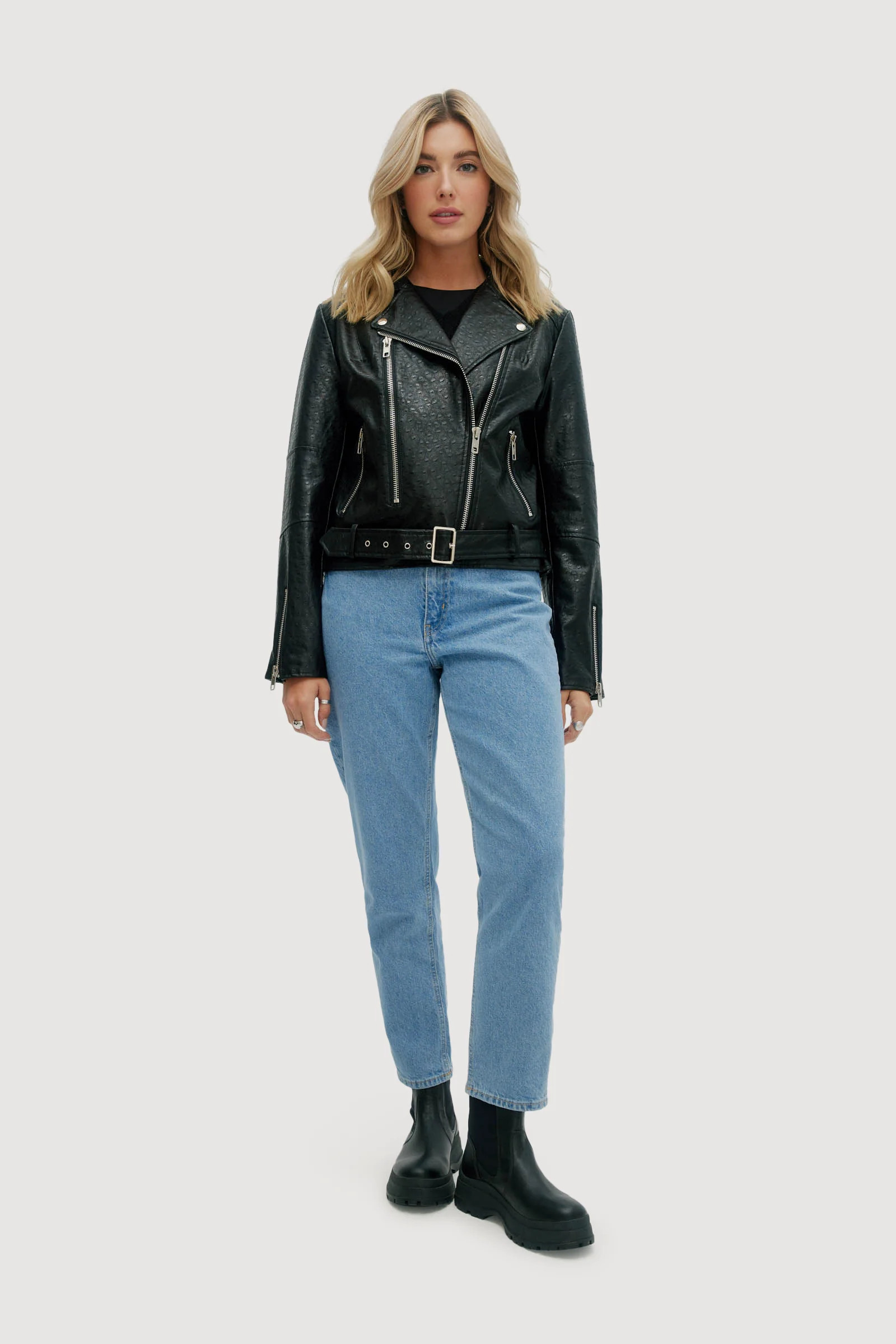 Fianna Cropped Vegan Leather Coat | Noize (US)