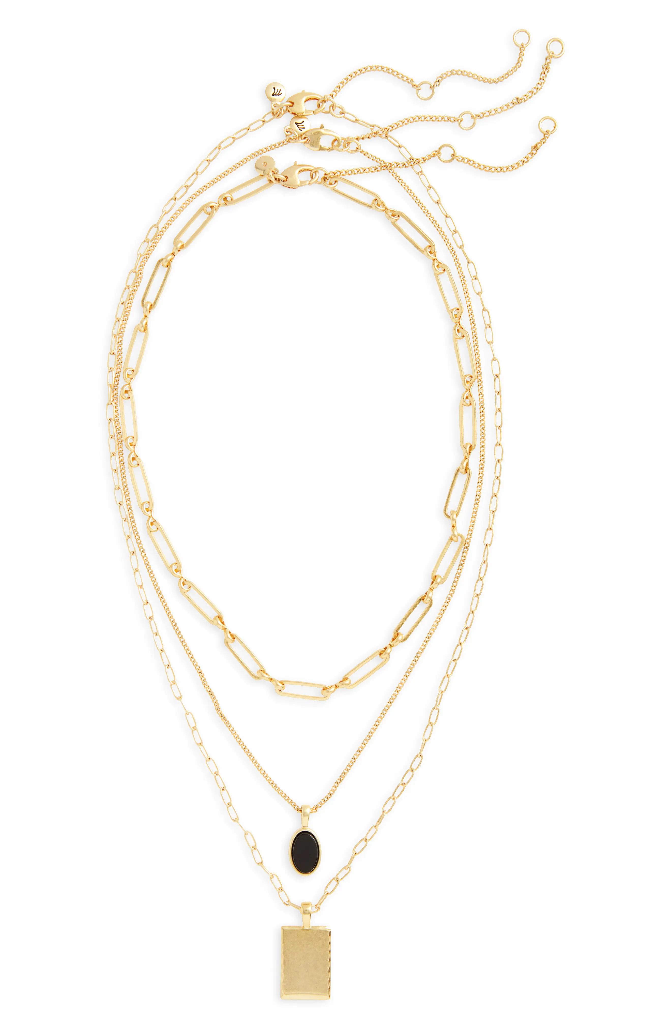 Madewell Nightstone Set of 3 Necklaces in Onyx Multi at Nordstrom | Nordstrom