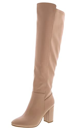 TOP Moda Womens Classy High Heel Knee High Boots, Nude, 6.5 | Amazon (US)