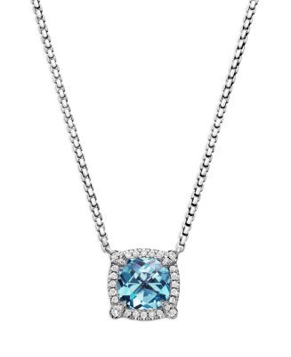 David Yurman Sterling Silver Chatelaine Blue Topaz & Diamond Pendant Necklace, 18 | Bloomingdale's (US)