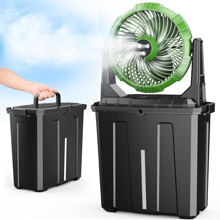 Ausic Portable Misting Fan, 9L 10-inch Outdoor Mist Fans for Outside Patios Cooling, 20000mAh Rec... | Amazon (US)