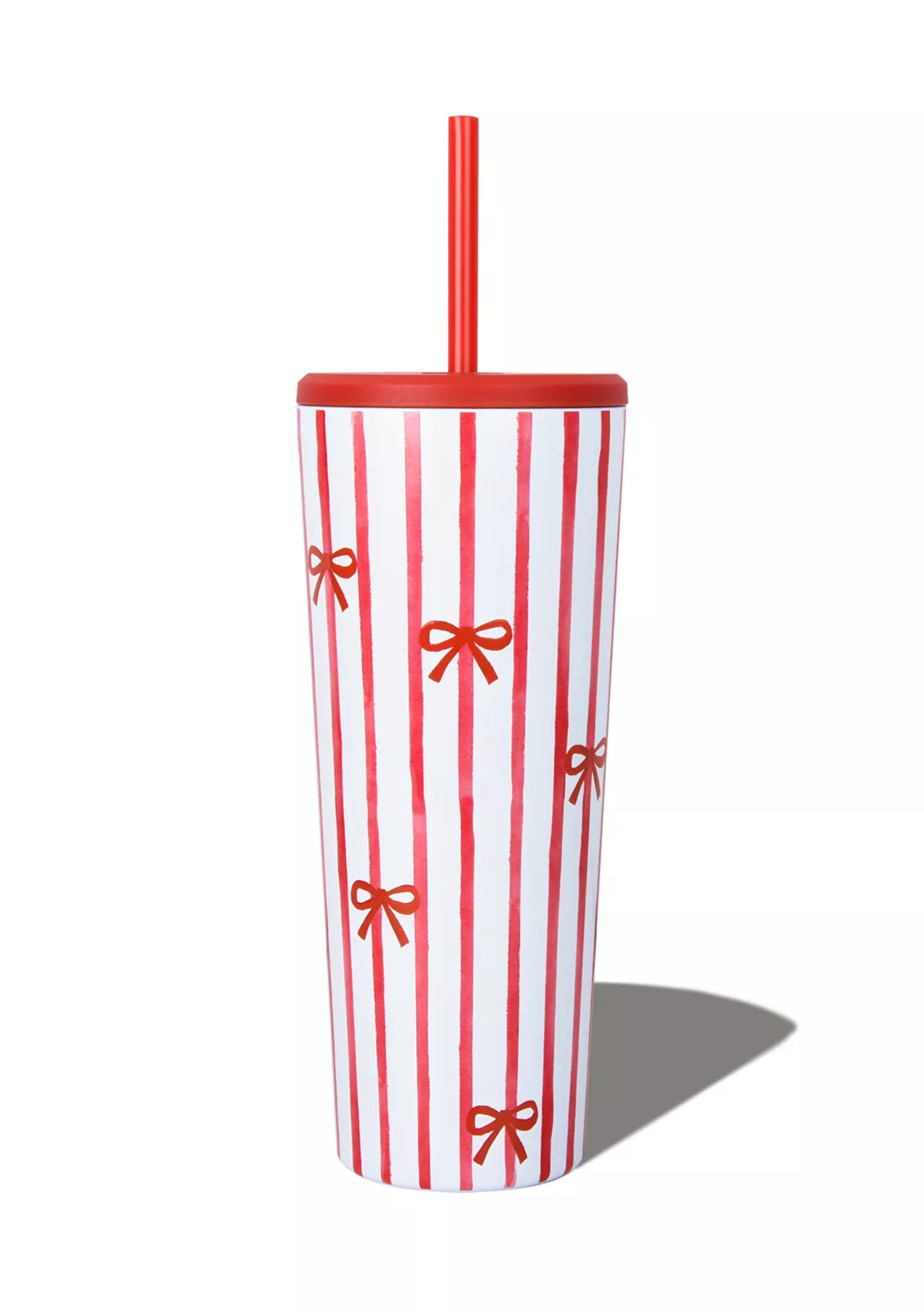 24 oz Red Bow Insulated Straw Tumber | Belk