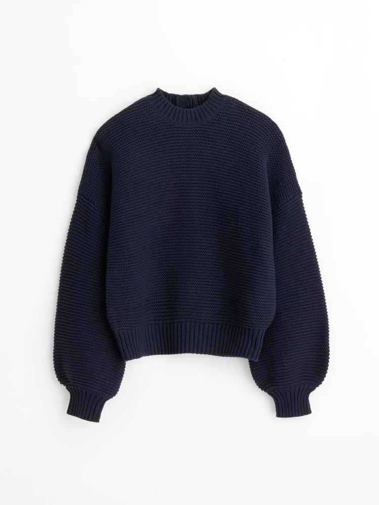 Button-Back Crewneck Sweater | Alex Mill
