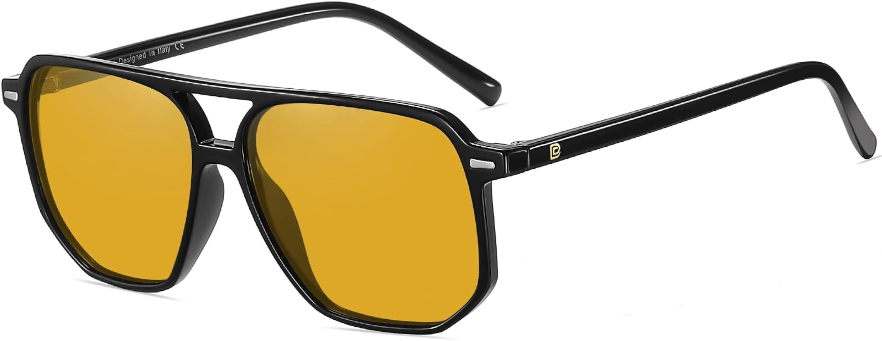 DUCO Retro Vintage Square Polarized Aviator Sunglasses Womens Mens Double Bridge Sun Glasses DC30... | Amazon (US)