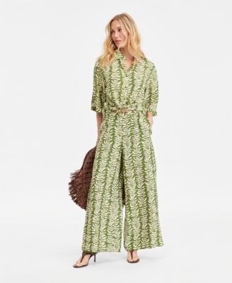 Women's Printed Wide-Leg Pants | Macy's