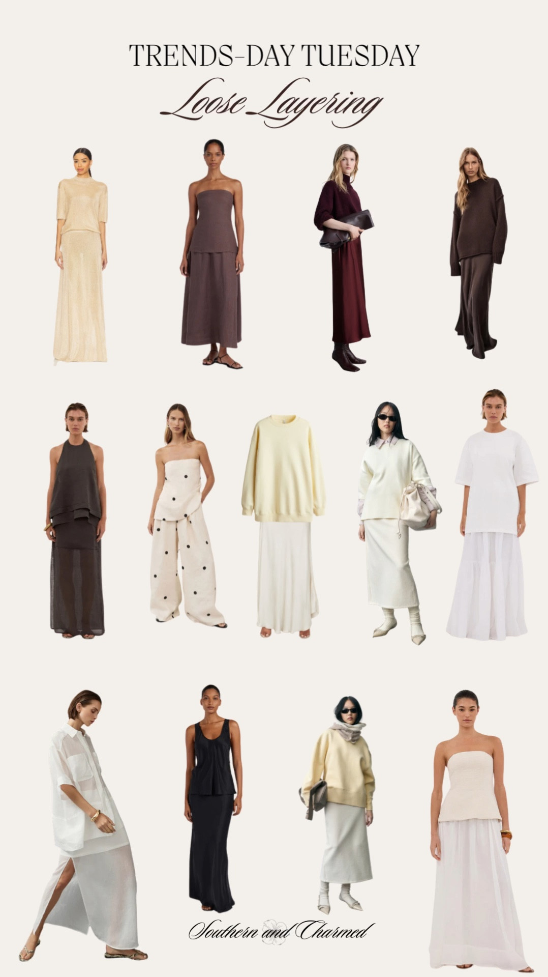 Loose Layering Trend Spotlight!

Very Mary-Kate and Ashley Olsen — I give credit to Brandon Maxwell for starting this trend last year during his Fall 24 runway show in February and if you’ve been following me for a while you know how OBSESSED I’ve been with it ever since! Try pairing oversized sweaters with loose, flowy maxi skirts or loose tops with wide leg pants for a sophisticated yet comfortable resort look! 

#LTKWatchNow #LTKWorkwear #LTKStyleTip