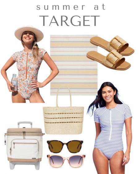 My favorite Target summer items include the cutest swimsuits, affordable sandals, sunglasses, woven bag, beach towel and a cooler perfect for outdoor activities !

#LTKSeasonal #LTKstyletip #LTKFind