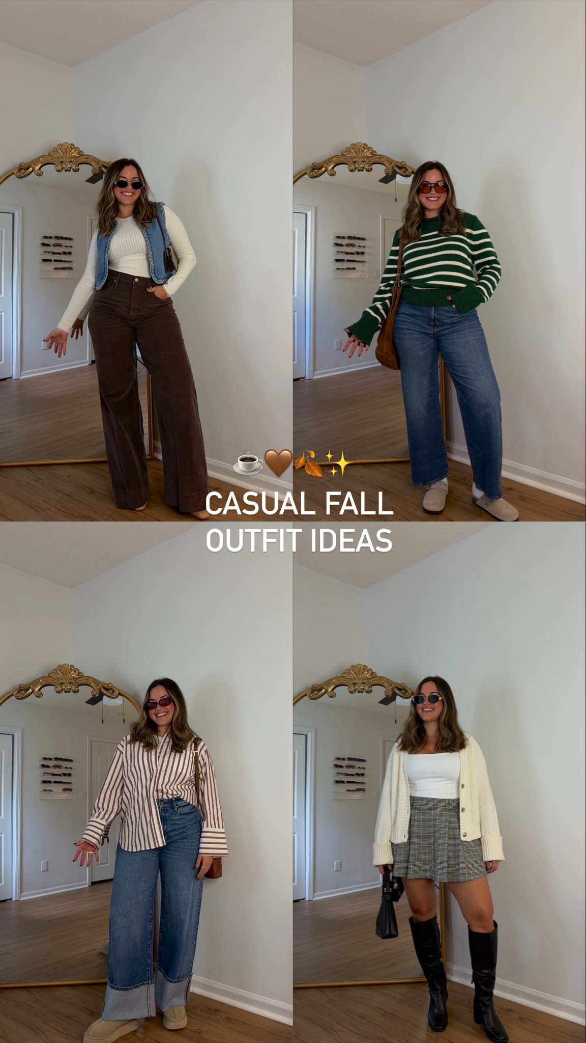 4 casual fall outfit ideas! 
JCP code: 25KACEY

Pants- sized up 1 size in all
Skirt- large, tts
Tops- medium, tts
Green Sweater-sized up 1 size
Button up- size medium, tts 
Shoes- sized up 1/2 size in all, the Uggs I recommend sizing up 1 whole size 


#LTKFallSale 

#LTKSeasonal #LTKSaleAlert