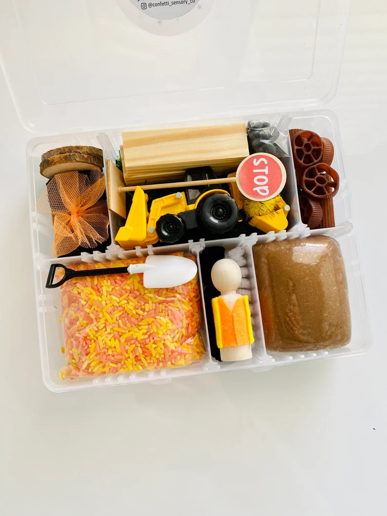 Construction Sensory Kit Personalised, Sensory Box, Pretend Play Kit, Gift Girl Boy, Birthday Gif... | Etsy (AU)
