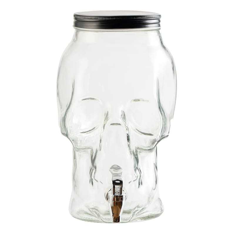 Glass Skull Beverage Dispenser | At Home