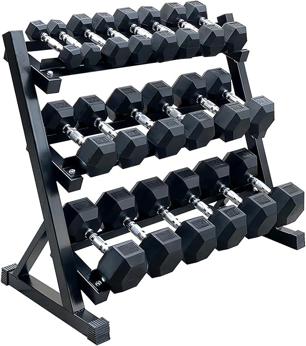 350/450/550 lbs Hex Weight Dumbbells Sets with Rack 5-45lbs Rubber Gym Equipment Coated Dumbbell ... | Amazon (US)