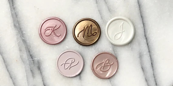 Custom Wax Seals -Self-Adhesive Wax Monogram Seal -Initial Peel and Stick Wax Seals - Adhesive Al... | Etsy (US)