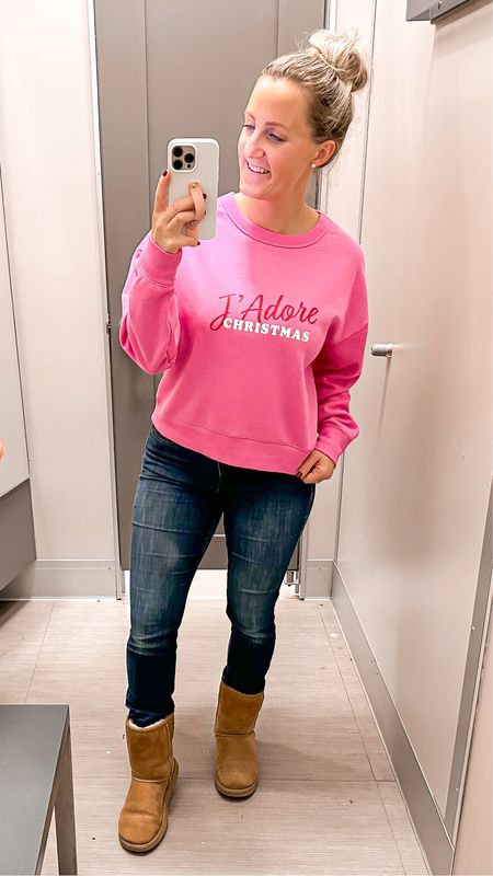 Found the cutest pink Christmas Target sweater today! It also comes in kid sizes!

#LTKHoliday
