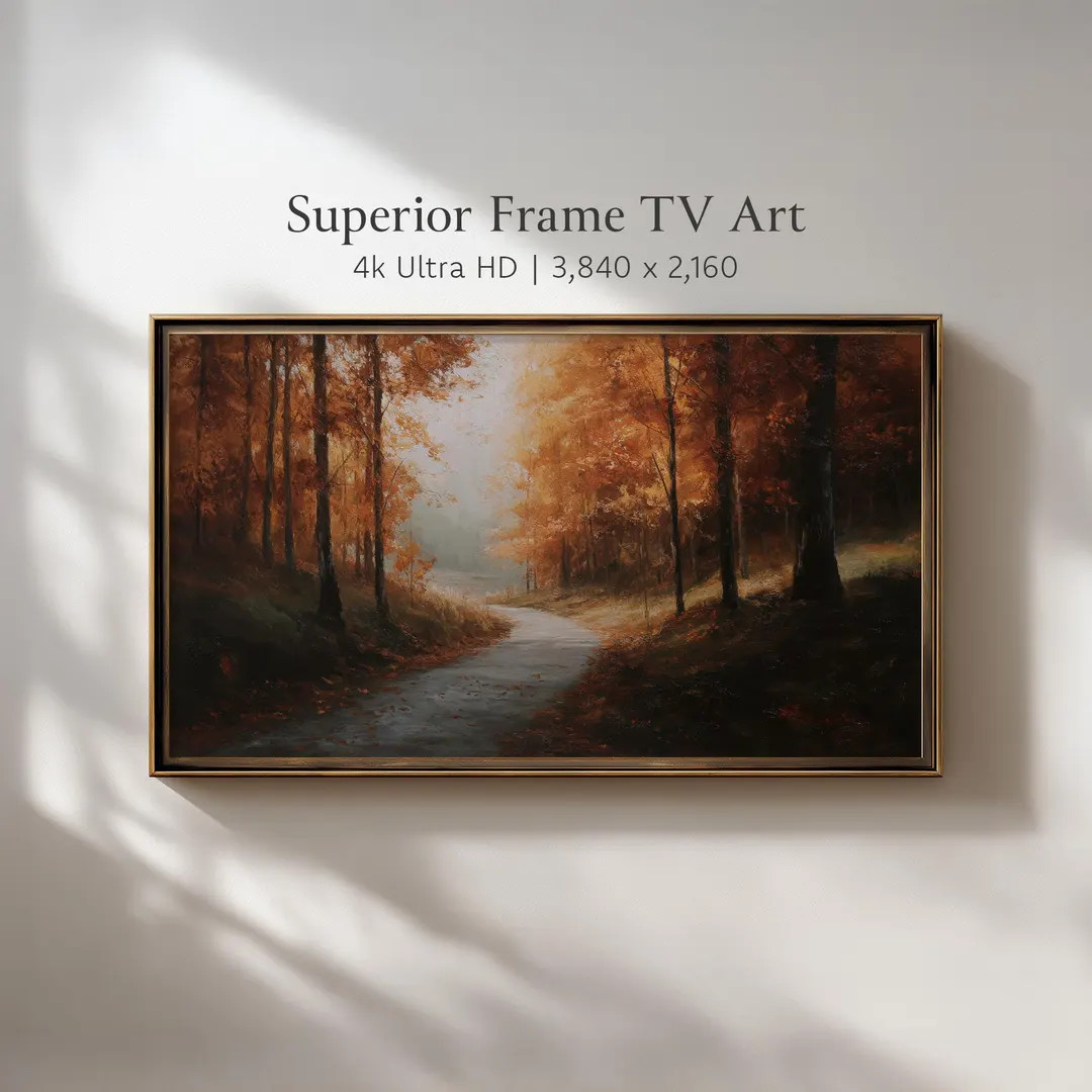 Romantic Fall Forest Samsung Frame TV Painting, Moody Woodland Wall Art, Earthy Seasonal Screensa... | Etsy (US)