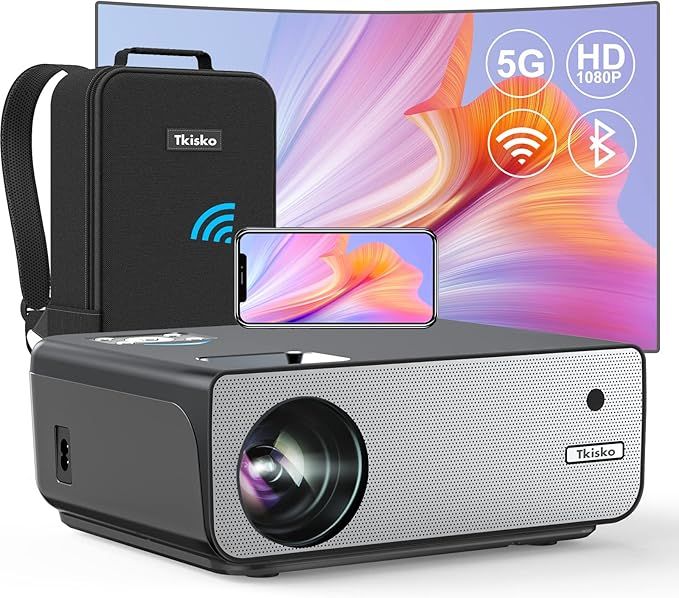 5G WiFi Bluetooth Projector, 4K-Supported Tkisko Native 1080P Projector, 450 ANSI LM 13000lm Outd... | Amazon (US)