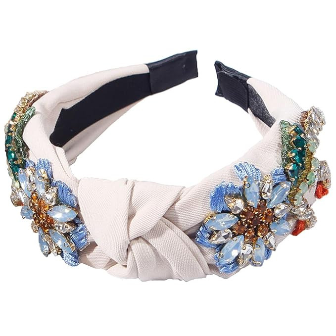 Yusier Baroque Rhinestone Crystal Headbands for Women Embroidered Hair Band Exquisite Hairband Wo... | Amazon (US)