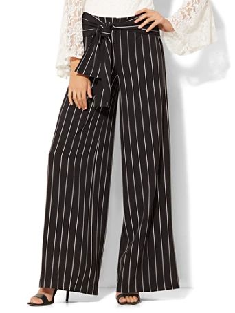 Palazzo Pant - Black & White Stripe | New York & Company