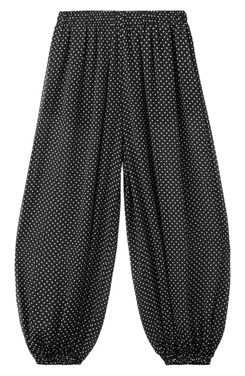 MANGO Pantalon Polka Dot Balloon Pants in Black at Nordstrom, Size Medium | Nordstrom