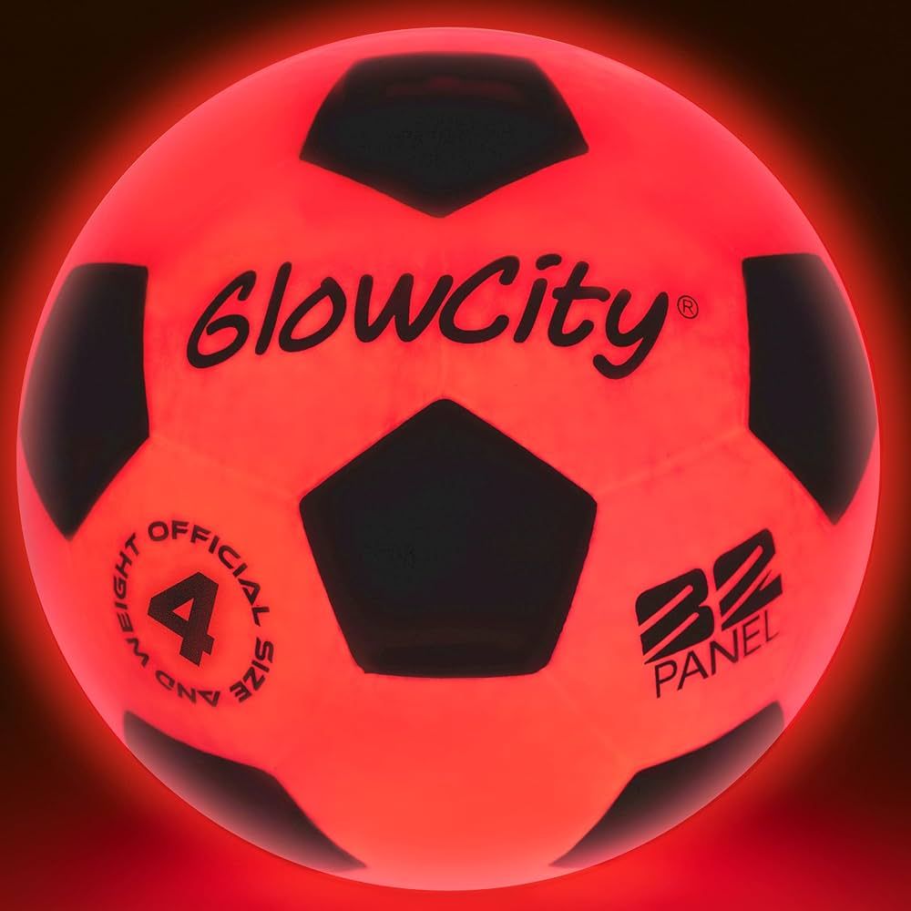 GlowCity Glow in The Dark Soccer Ball | Light Up Indoor/Outdoor Soccer Ball with 2 LED Lights | P... | Amazon (US)