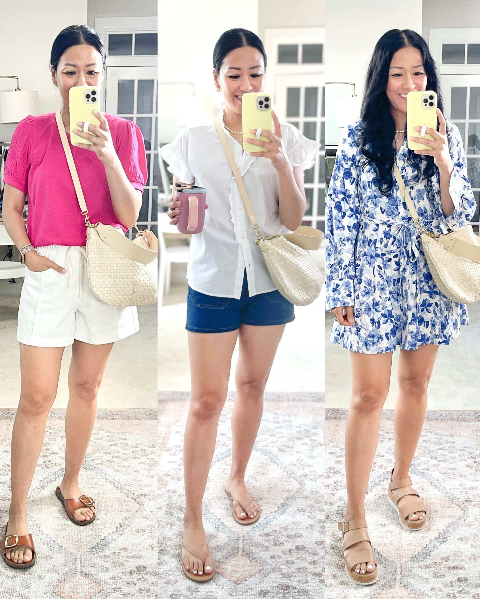 Size small white shorts and size medium patch pocket shorts.

Pink top, white top, dress and cognac sandals are older 

#LTKSaleAlert #LTKOver40 #LTKFindsUnder50