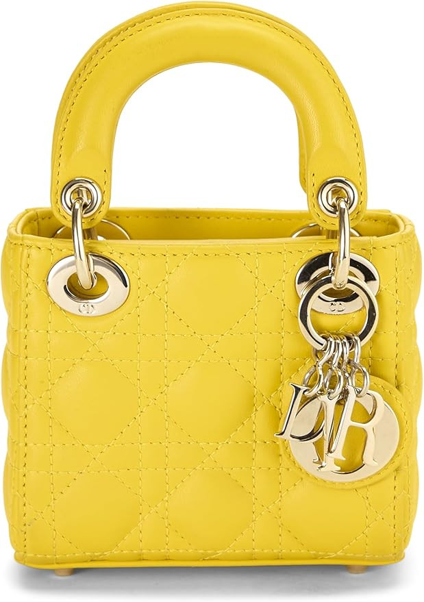Amazon.com: Christian Dior, Pre-loved Yellow Lambskin Lady Dior Micro, Yellow : Amazon Luxury | Amazon (US)