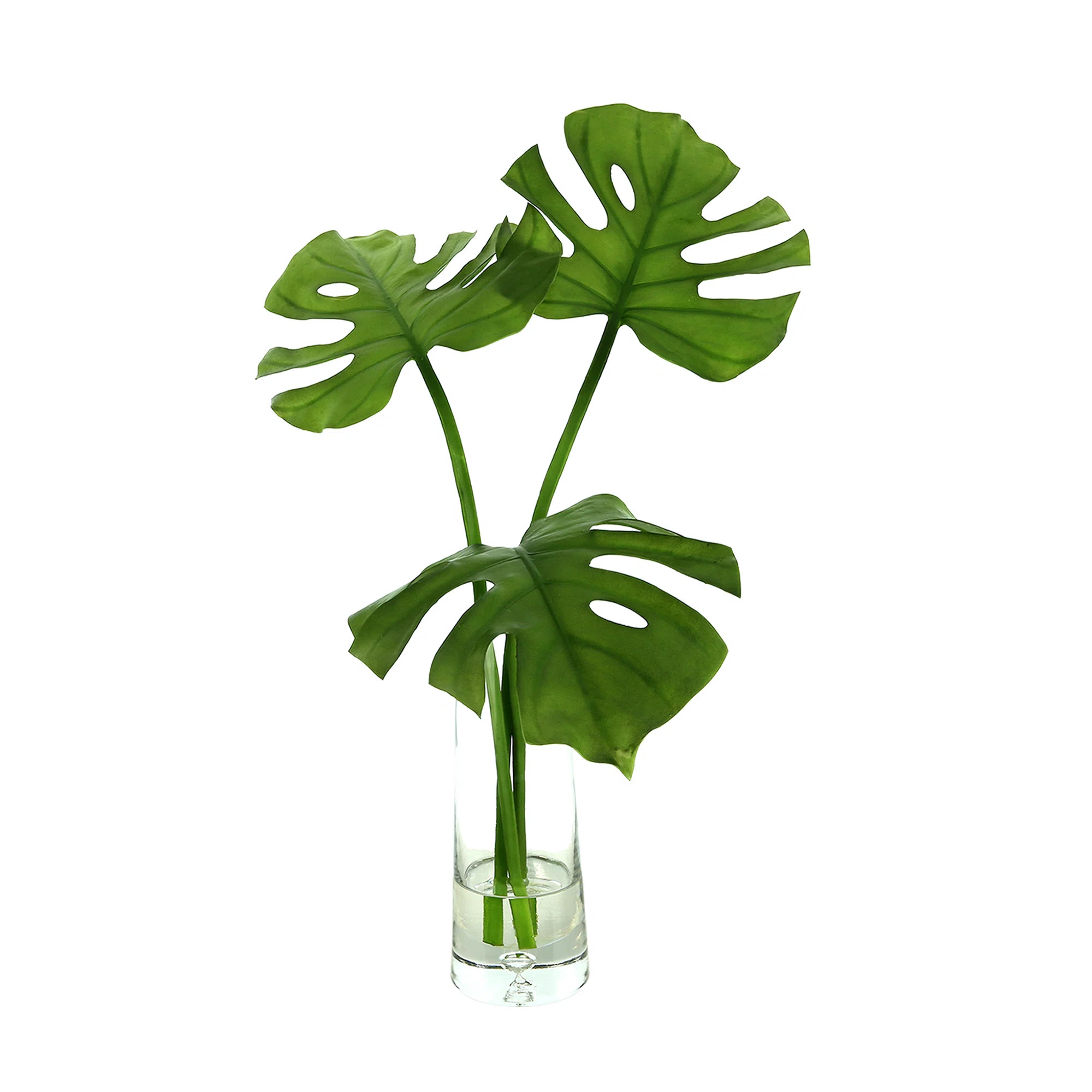 23'' Faux Philodendron Plant in Glass Vase | Wayfair North America