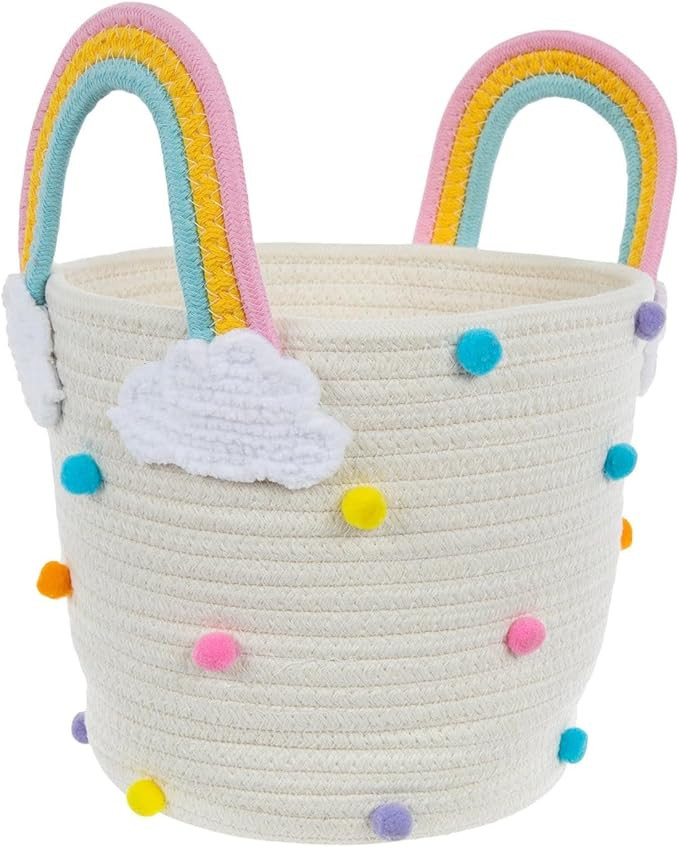 Hobby Lobby Easter Pom Pom Rainbow Woven Basket, 12H x 9.8W x 9.8D inches, Spring | Amazon (US)