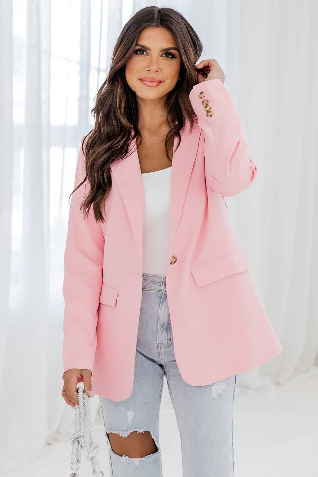 Picture To Burn Pink Boyfriend Blazer | Pink Lily