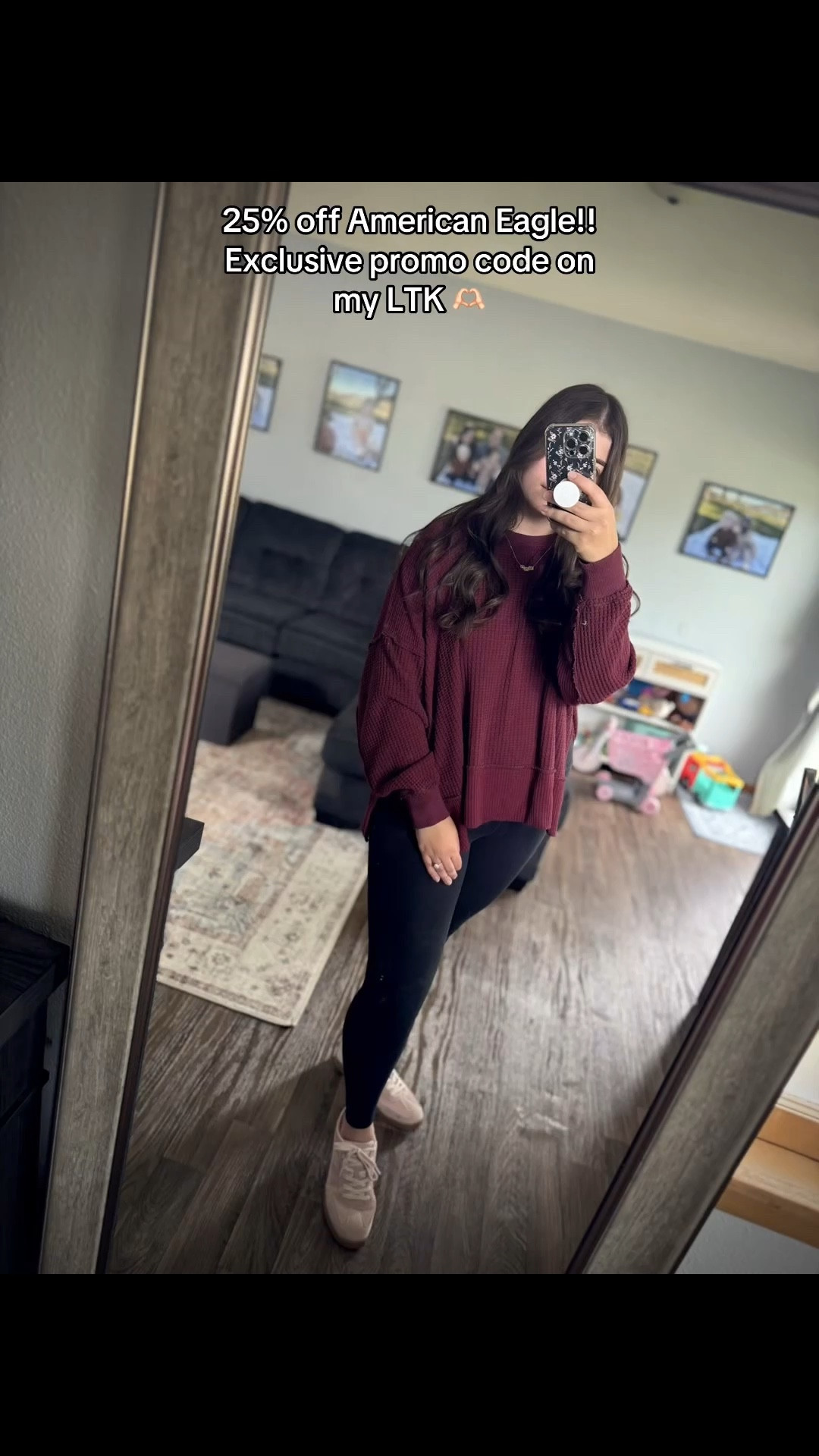 The jeans and tops! The tops are oversized so size down one, especially in the v neck! American Eagle is one of my favorites! Promo code ends soon!

#LTKSaleAlert #LTKSeasonal #LTKFindsUnder50